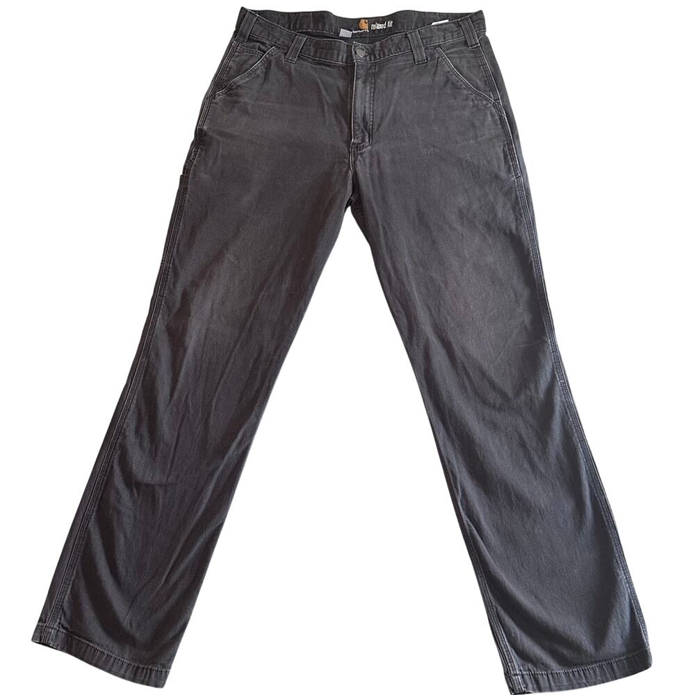 Carhart Mens Relaxed Fit Dark Gray 36x34 Work Pants Carpenter